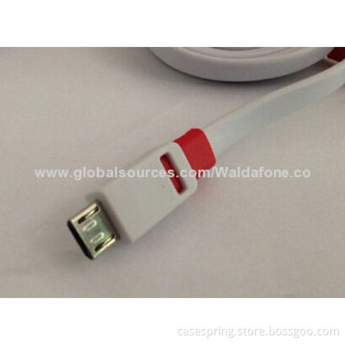 Dual USB flat noodle micro USB charging and data sync cable for Samsung, HTCNew